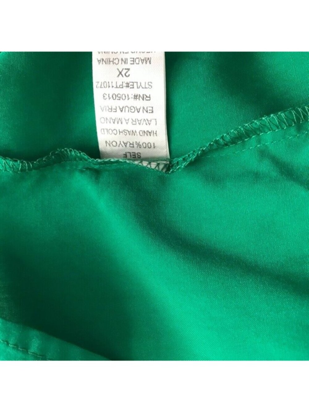 Andree Unit  Shirt Blouse Button Up 3/4 roll Sleeve green size 2x plus new $69 - Picture 4 of 5